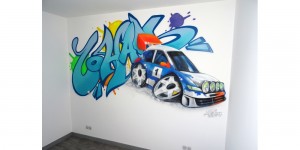 Décoration chambre graffiti street art « voiture »