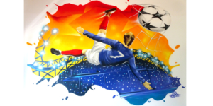 fresque tag graffiti foot france football griezmann ballon art street art peinture murale chambre ado deco originale savoie haute savoie